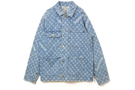 Supreme x Louis Vuitton Jacquard Denim Chore Coat Blue 